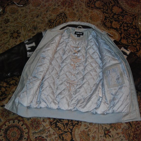 Pelle Pelle Legendary Limited Edition Gray Wool & Brown Leather Jacket men's 2XL - Picture 16 of 16